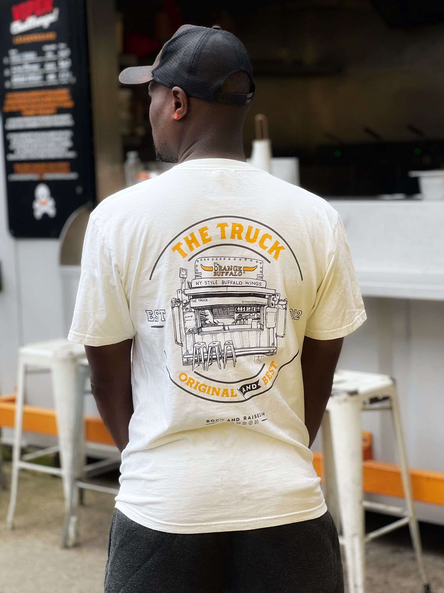 NEW TRUCK T-SHIRT BY JO PEEL IN OFF WHITE