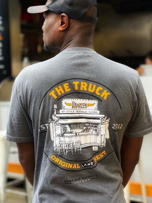 NEW TRUCK T-SHIRT BY JO PEEL - IN FADED GREY